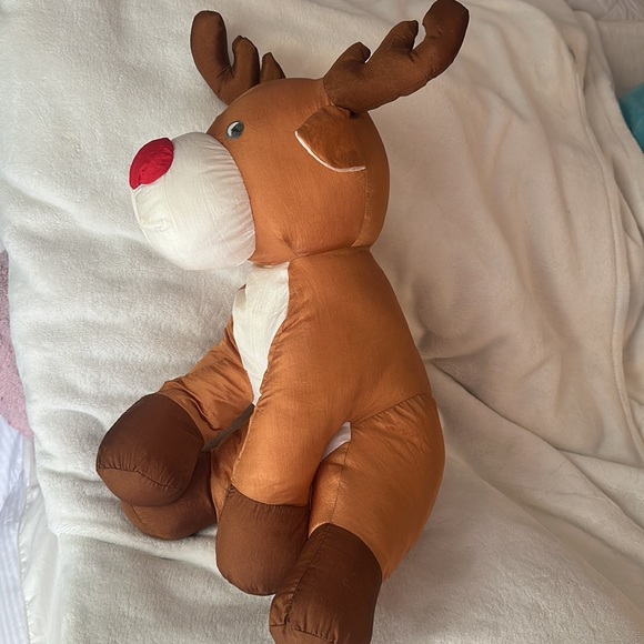 Rudolph the red nose reindeer parachute material, large plush stuffed animal - Picture 5 of 10